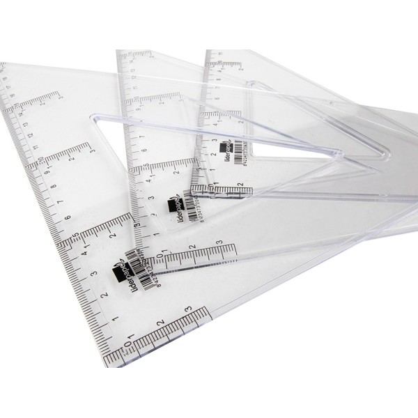 Escuadra liderpapel 30 cm plastico cristal