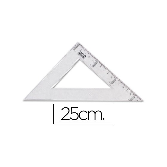 Escuadra liderpapel 25 cm plastico cristal