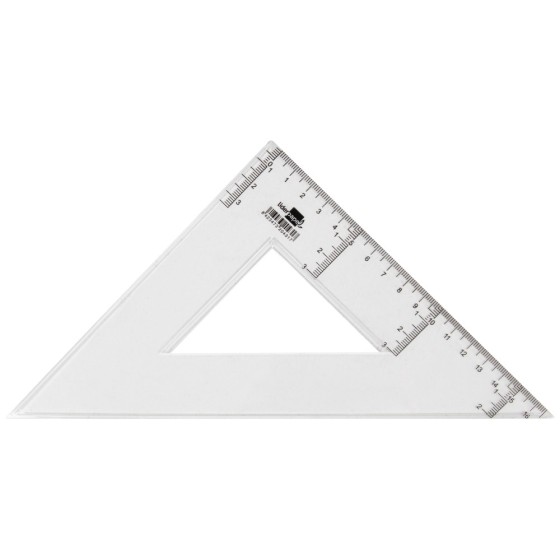 Escuadra liderpapel 25 cm plastico cristal