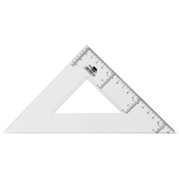 Escuadra liderpapel 25 cm plastico cristal