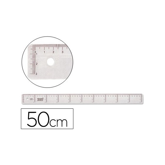 Regla liderpapel plastico cristal 50 cm