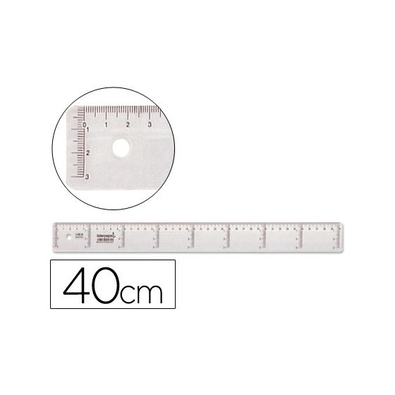 Regla liderpapel plastico cristal 40 cm