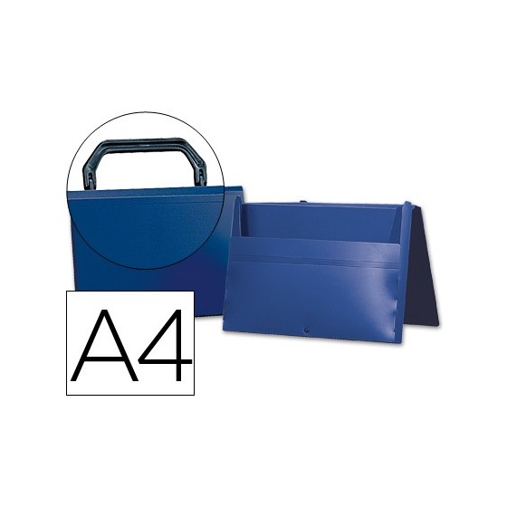 Carpeta liderpapel portadocumentos broche polipropileno din a4 azul con asa