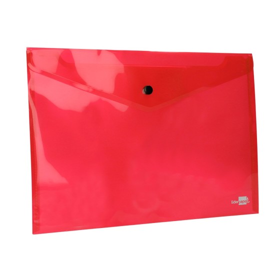 Carpeta liderpapel dossier broche 34040 polipropileno din a4 roja transparente 50 hojas