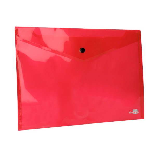 Carpeta liderpapel dossier broche 34040 polipropileno din a4 roja transparente 50 hojas