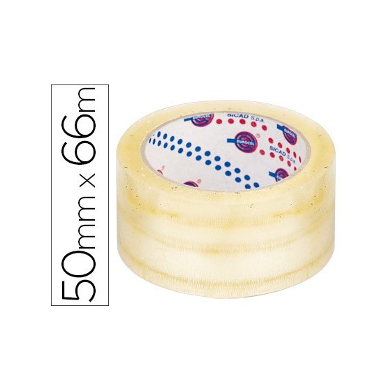 Cinta adhesiva eurocel polipropileno transparente 66 mt x 50 mm -para embalaje