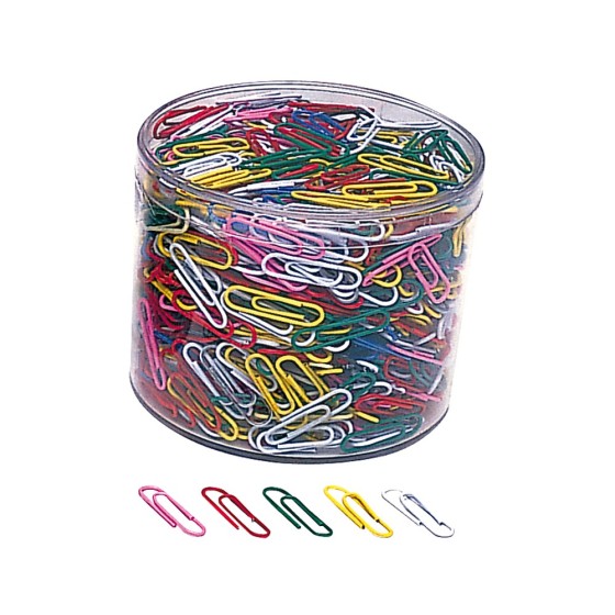 Clips colores liderpapel bote 1000 unidades colores surtidos
