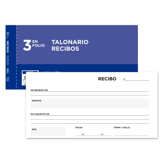 Talonario liderpapel recibos 3/fº original y copia t236 sin matriz