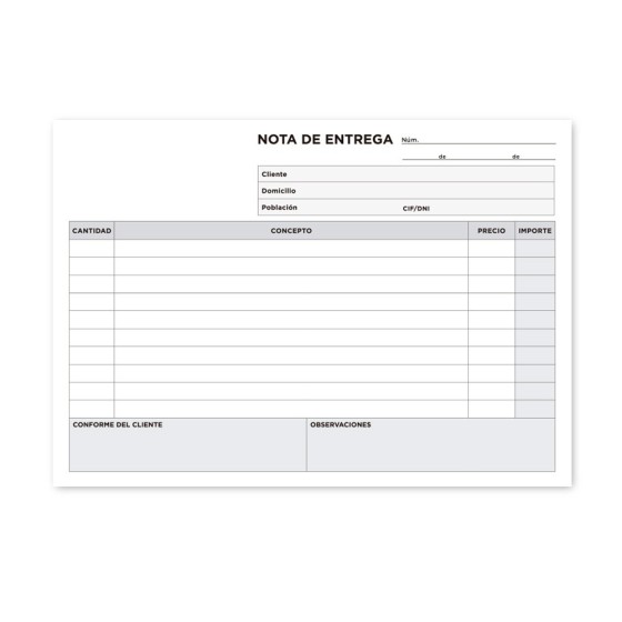 Talonario liderpapel entregas cuarto original t129 apaisado