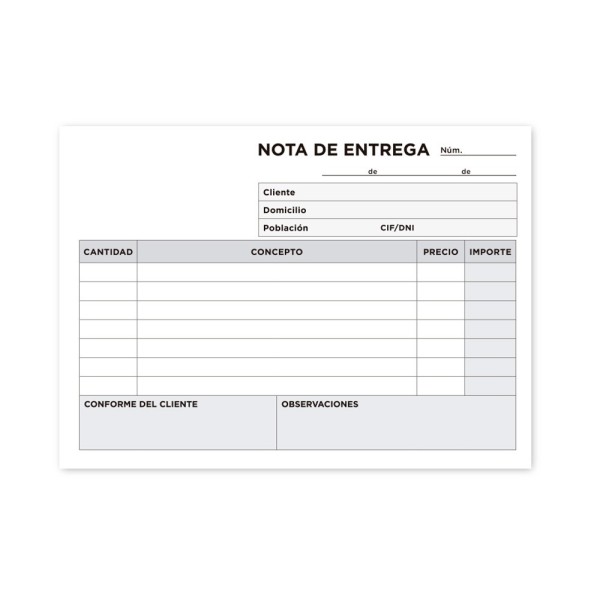 Talonario liderpapel entregas 8º original y 2 copias t328 apaisado