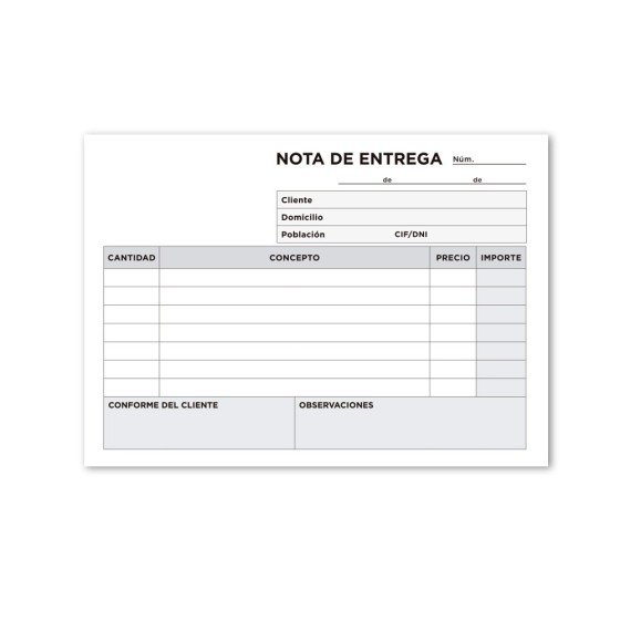 Talonario liderpapel entregas 8º original t128 apaisado