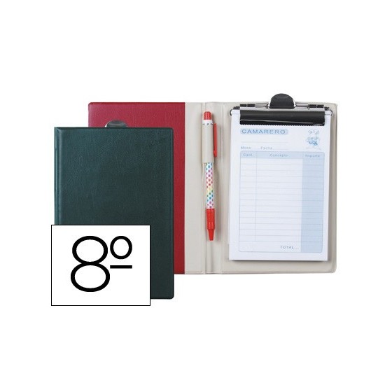 Carpeta liderpapel comandas plastico octavo con talonario camarero y boligrafo