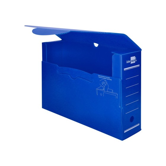 Caja archivo definitivo plastico liderpapel azul 360x260x100 mm