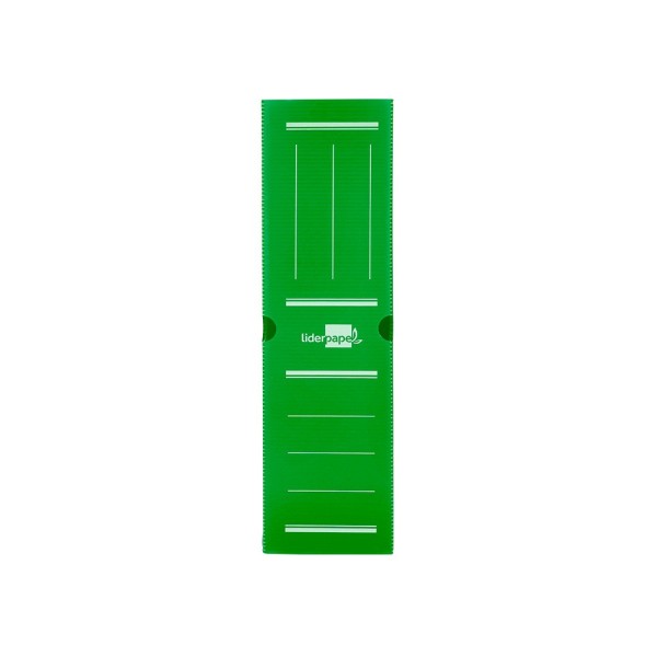 Caja archivo definitivo plastico liderpapel verde 360x260x100 mm