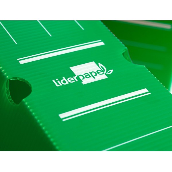 Caja archivo definitivo plastico liderpapel verde 360x260x100 mm