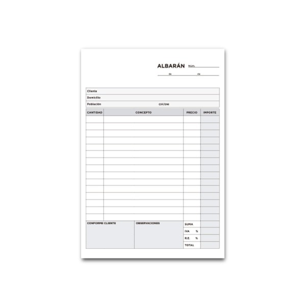 Talonario liderpapel albaran cuarto original y copia t215