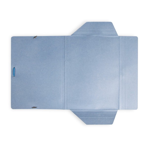 Carpeta liderpapel gomas folio 3 solapas carton pintado azul