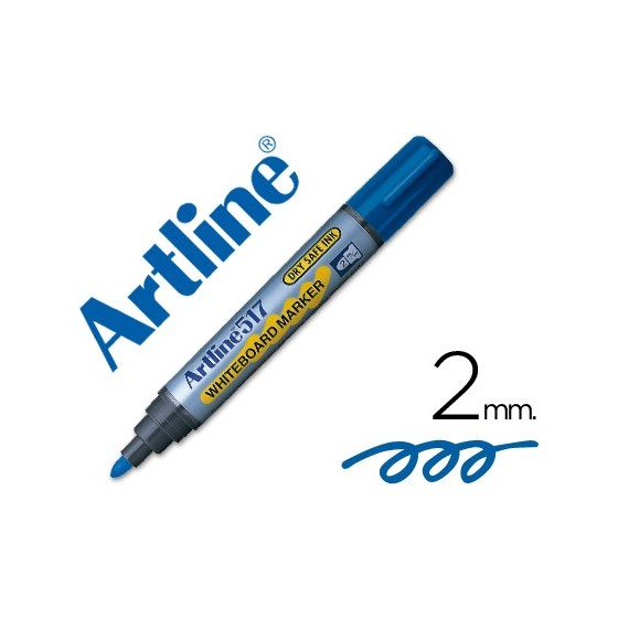 Rotulador artline pizarra ek-517 azul -punta redonda 2 mm -tinta de bajo olor