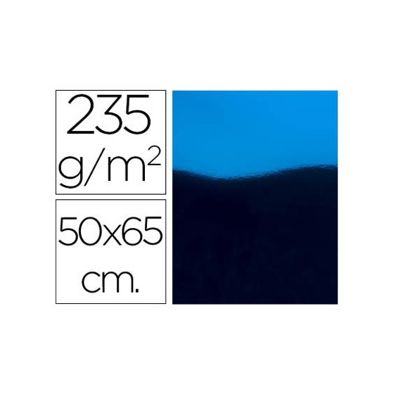 Cartulina liderpapel 50x65 cm 235g/m2 metalizada azul