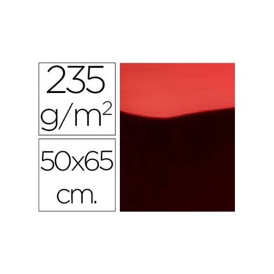 Cartulina liderpapel 50x65 cm 235g/m2 metalizada rojo