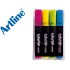Rotulador artline fluorescente ek-660 punta biselada bolsa de 4 unidades colores surtidos