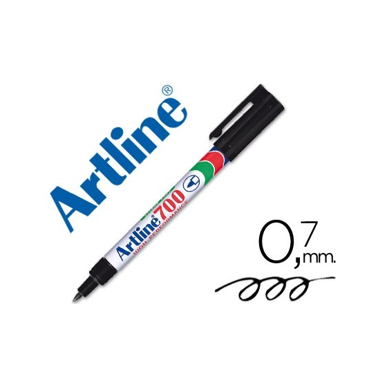 Rotulador artline marcador permanente ek-700 negro punta redonda 0.7 mm papel metal y cristal