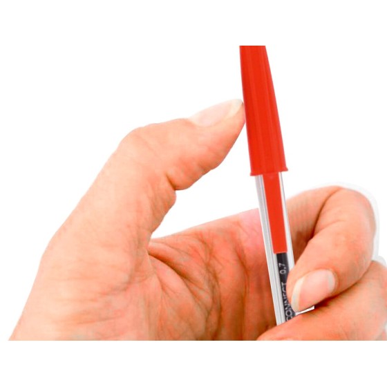 Boligrafo transparente q-connect rojo medio kf26041