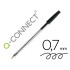 Boligrafo transparente q-connect negro medio kf26040