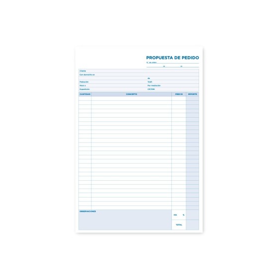 Talonario liderpapel pedidos folio original y 2 copias t325