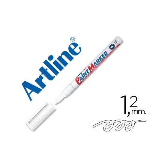Rotulador artline marcador permanente ek-440 xf blanco punta redonda 1.2 mm metal caucho y plastico
