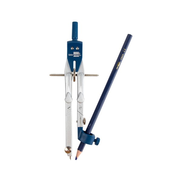 Compas liderpapel micrometrico con bigotera rapida adaptador y alargadera