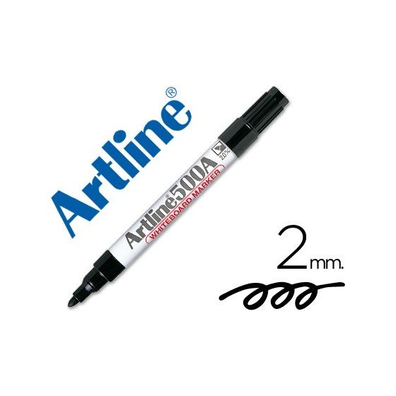 Rotulador artline pizarra ek-500 negro punta redonda 2 mm recargable