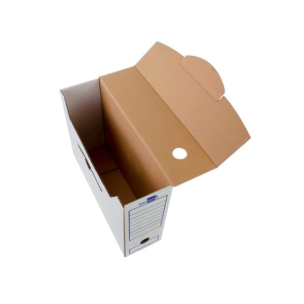 Caja archivo definitivo liderpapel ecouse carton 100% reciclado folio prolongado 388x275x116mm 340g/m2