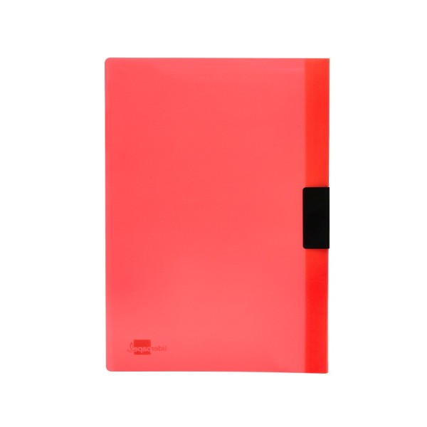 Carpeta liderpapel dossier pinza lateral polipropileno din a4 rojo translucido 30 hojas pinza deslizante