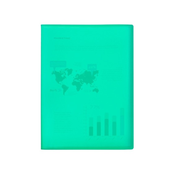 Carpeta liderpapel escaparate 40 fundas polipropileno din a4 verde translucido