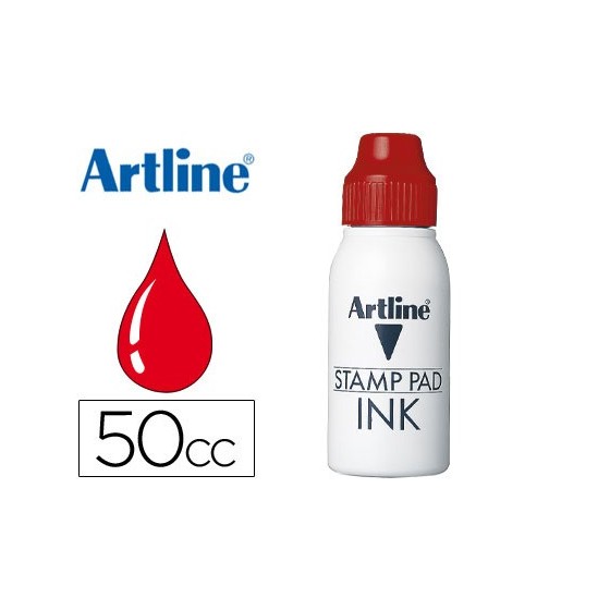 Tinta tampon artline roja frasco de 50 cc