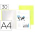 Carpeta liderpapel escaparate 30 fundas polipropileno din a4 amarillo fluor opaco