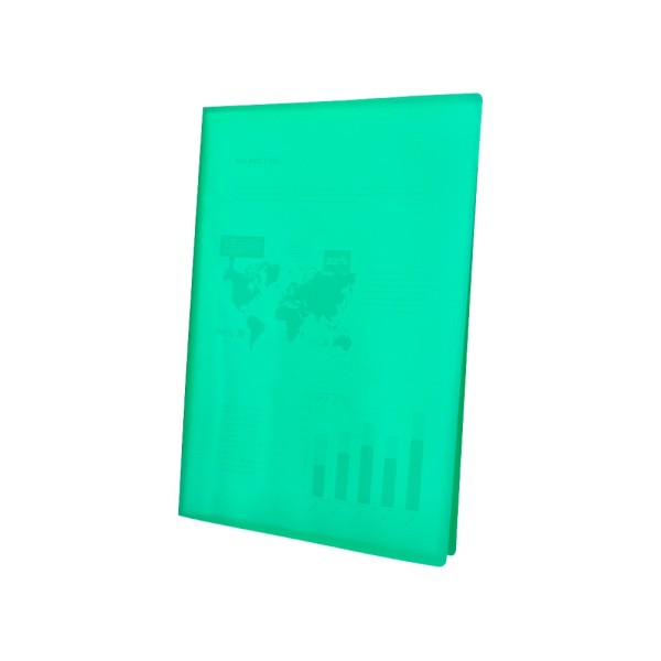 Carpeta liderpapel escaparate 30 fundas polipropileno din a4 verde translucido