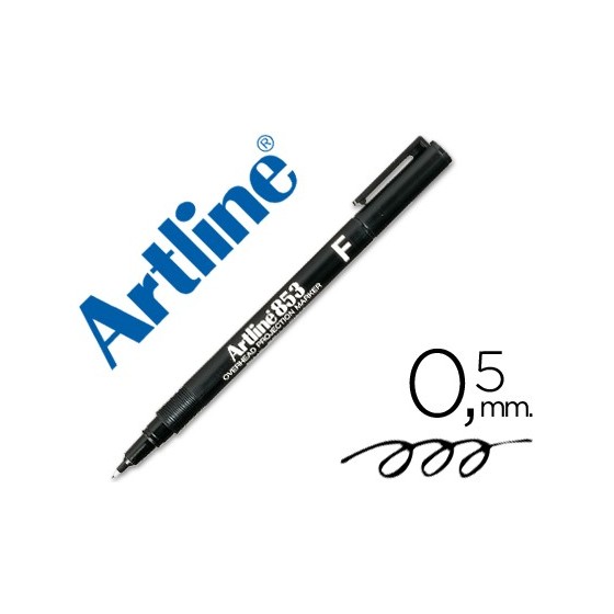 Rotulador artline retroproyeccion punta fibra permanente ek-853 negro -punta redonda 0.5 mm