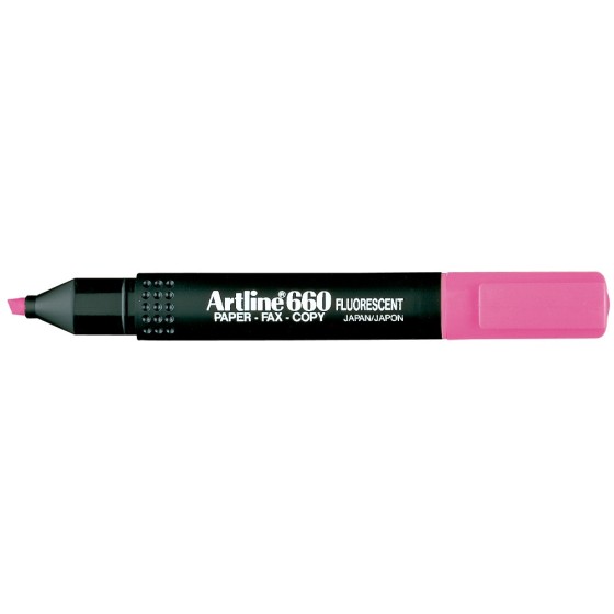 Rotulador artline fluorescente ek-660 rosa punta biselada
