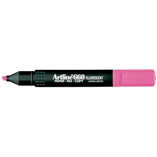 Rotulador artline fluorescente ek-660 rosa punta biselada