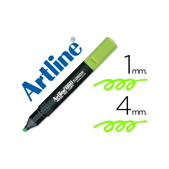 Rotulador artline fluorescente ek-660 verde punta biselada