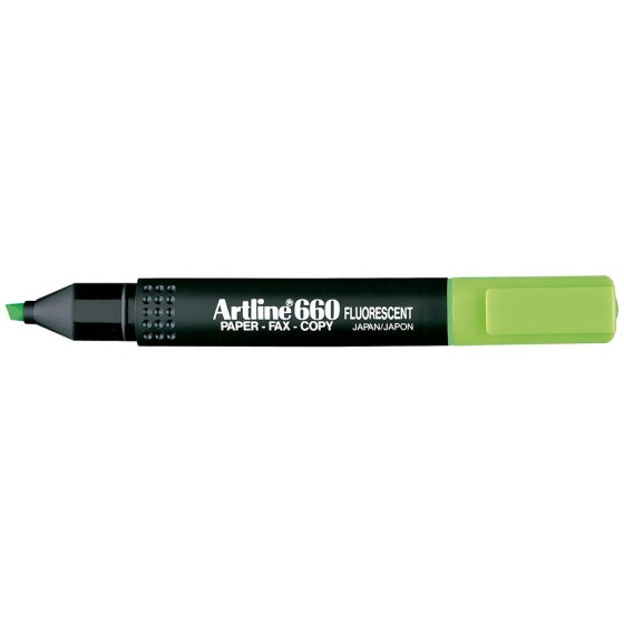 Rotulador artline fluorescente ek-660 verde punta biselada