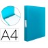 Carpeta liderpapel 4 anillas 25 mm mixtas polipropileno din a4 celeste opaco