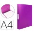 Carpeta liderpapel 4 anillas 25 mm mixtas polipropileno din a4 lavanda opaco