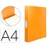 Carpeta liderpapel 4 anillas 25 mm mixtas polipropileno din a4 naranja fluor opaco