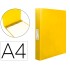 Carpeta liderpapel 4 anillas 25 mm mixtas polipropileno din a4 amarillo fluor opaco