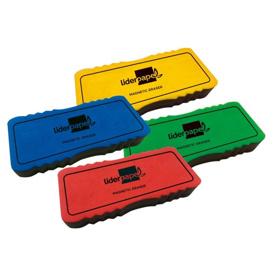 Borrador liderpapel pizarra blanca magnetico colores surtidos 130x60 mm