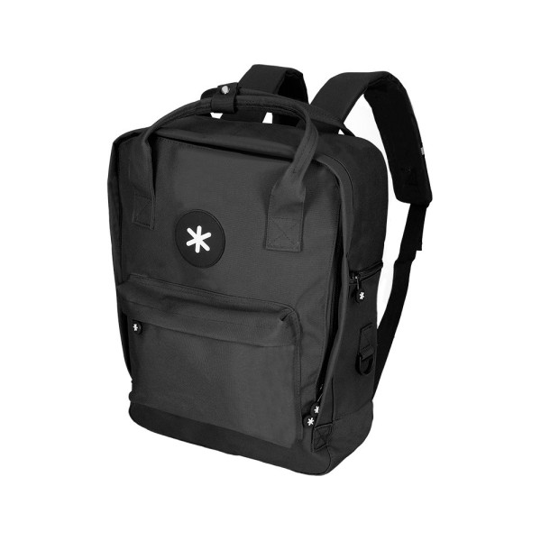 Cartera antartik mochila 2 asas y bolsillos exteriores negro 300x115x390 mm