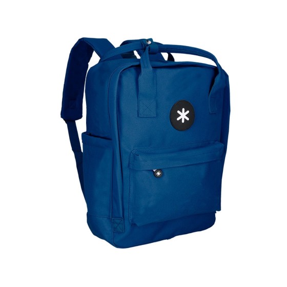 Cartera antartik mochila 2 asas y bolsillos exteriores azul 300x115x390 mm